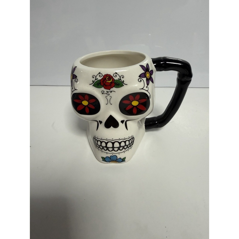 Day Of The Dead Calavera Figural Mug Sugar Skulls 17oz Coffee Mug New H-3